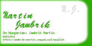 martin jambrik business card